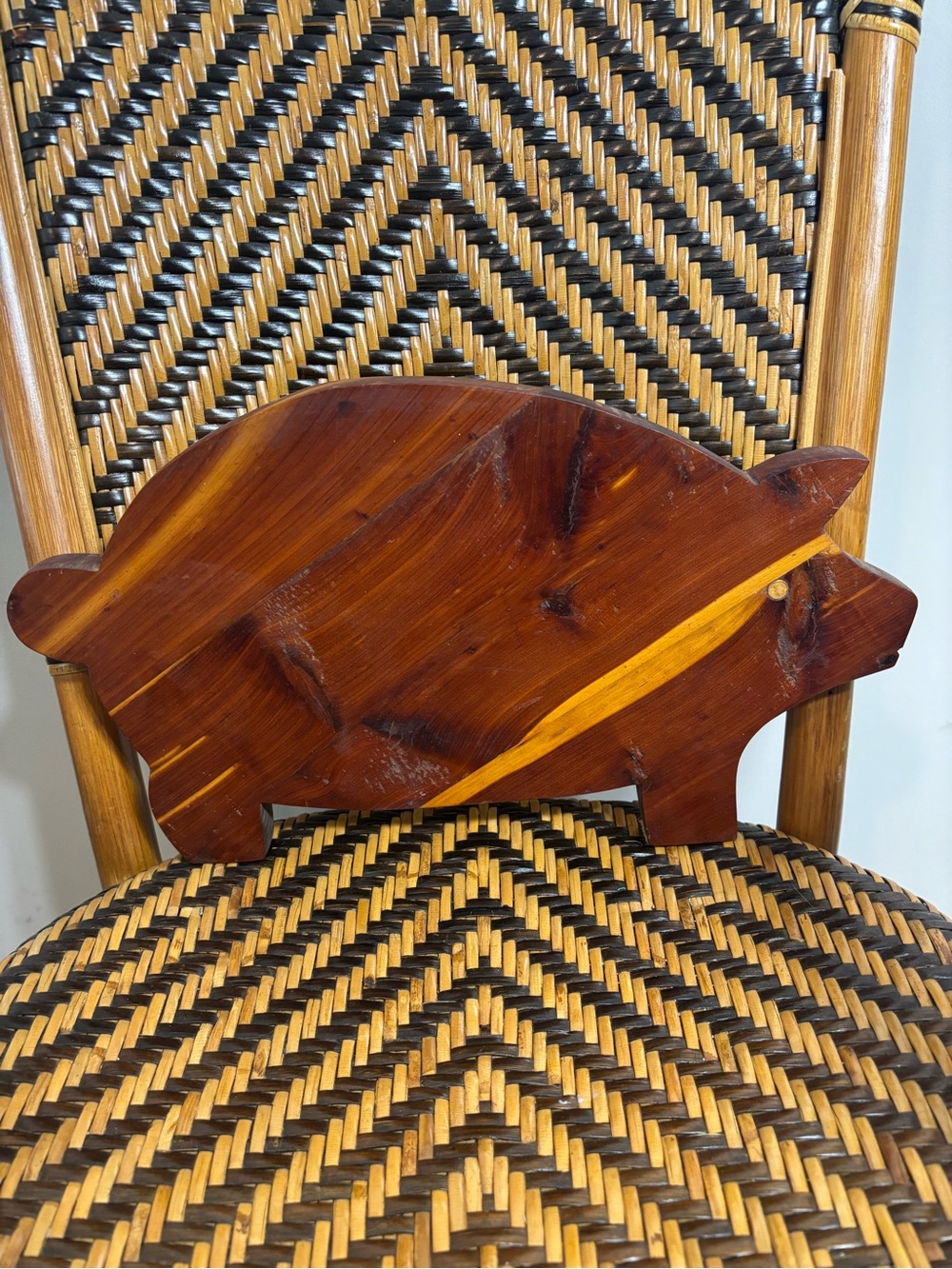 Vintage Pig Shaped Cutting Board Wood Handmade